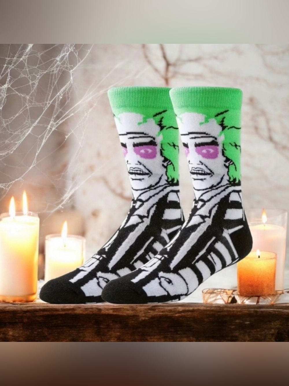 New! Beetlejuice Socks Adult Unisex